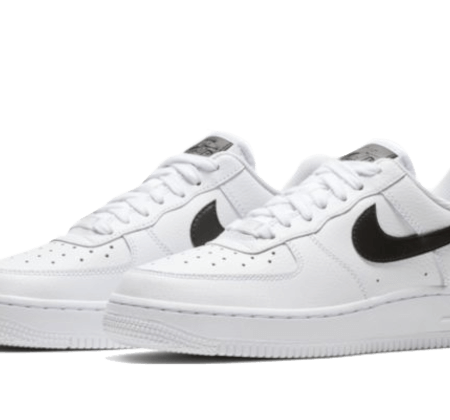 Nike Sko Air Force 1 Low 07 Hvid Sort Pebbled Leather